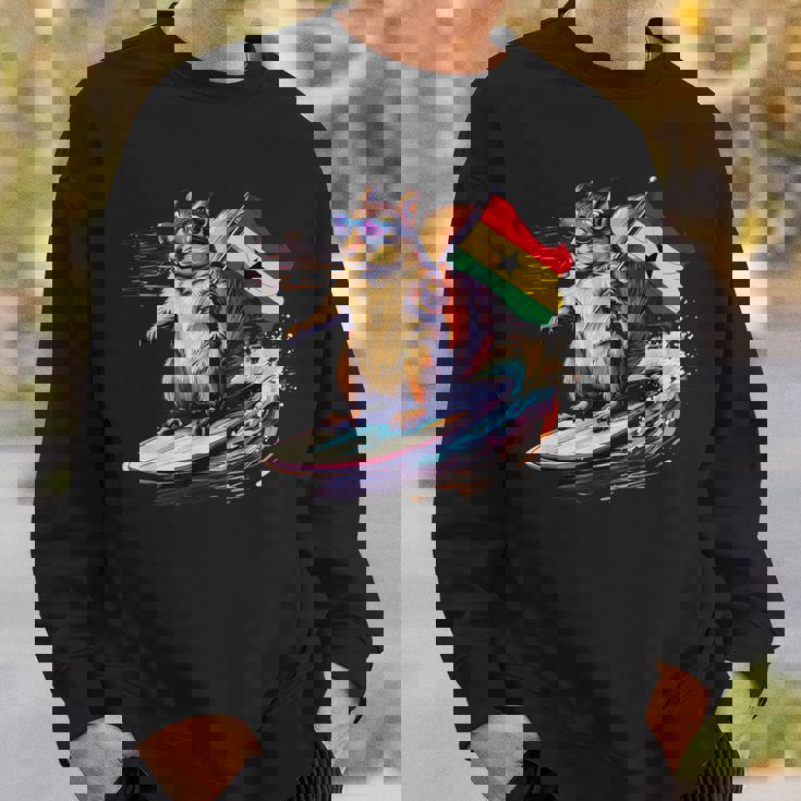 ガーナ プライド サーフィン リス ガーナのルーツ ガーナ国旗 スウェットシャツ 彼への贈り物