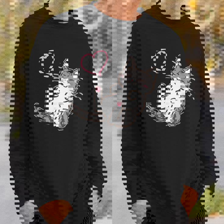 キジ白猫ぐっすり眠る猫ちゃん 猫好き スウェットシャツ 彼への贈り物