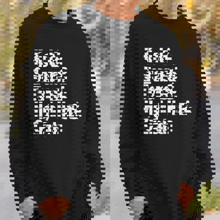 キック&スネア&トムズ&ハイハット&クラッシュドラムセットテキスト スウェットシャツ 彼への贈り物