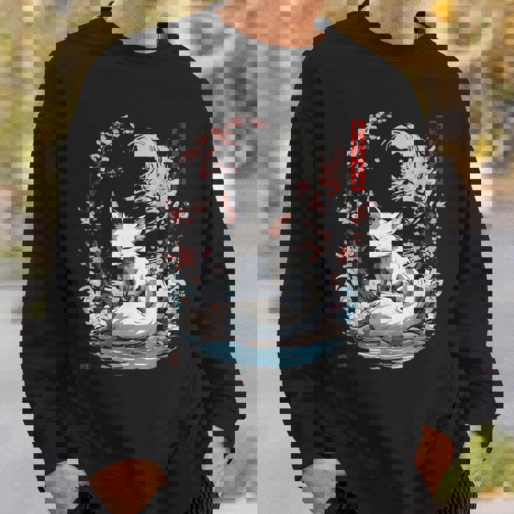 キツネ 妖怪 白狐 幽霊 浮世絵 ヴィンテージ スウェットシャツ 彼への贈り物