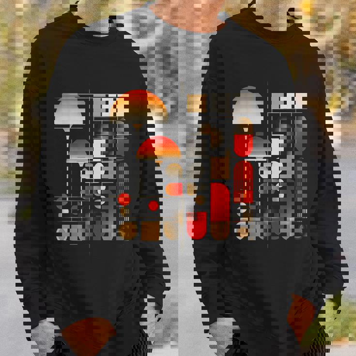 キノコ 幾何学 アート イラスト グラフィック キノコ スウェットシャツ 彼への贈り物