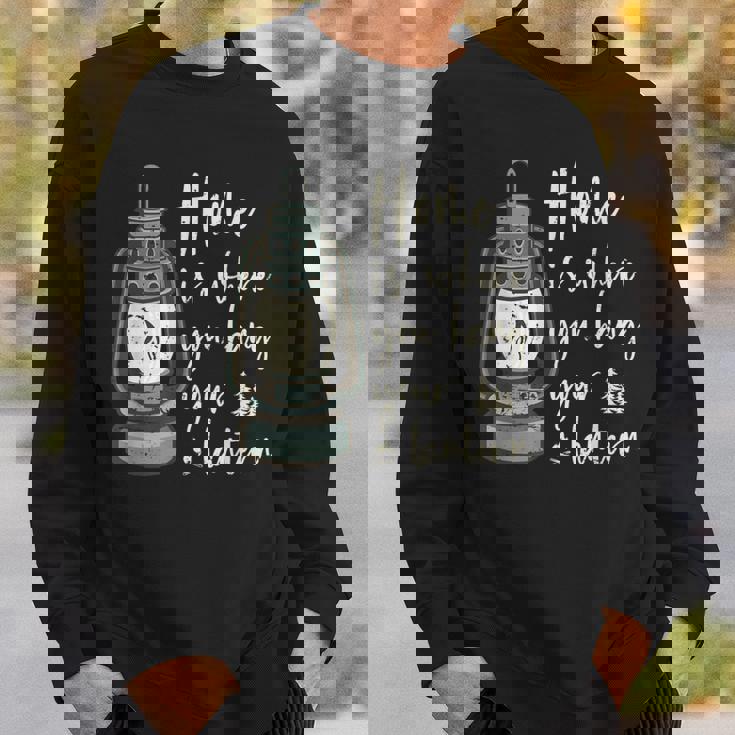 キャンプランタン 面白いキャンプ アウトドア用 ビンテージ スウェットシャツ 彼への贈り物