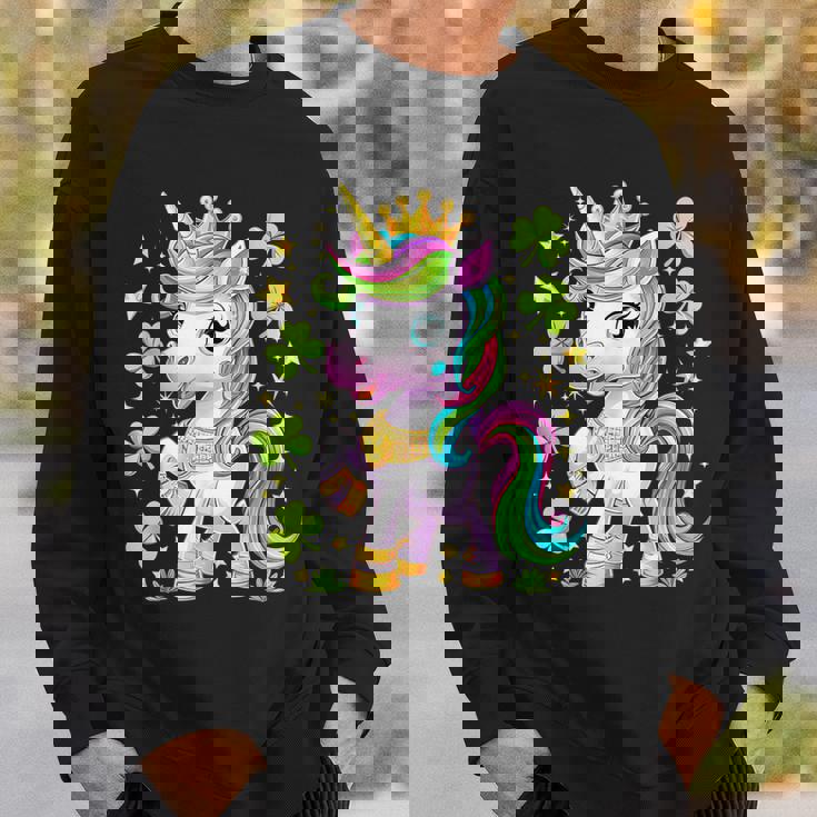 キュート レプリコーン ユニコーン シャムロック 聖パトリックデー ガールズ キッズ スウェットシャツ 彼への贈り物