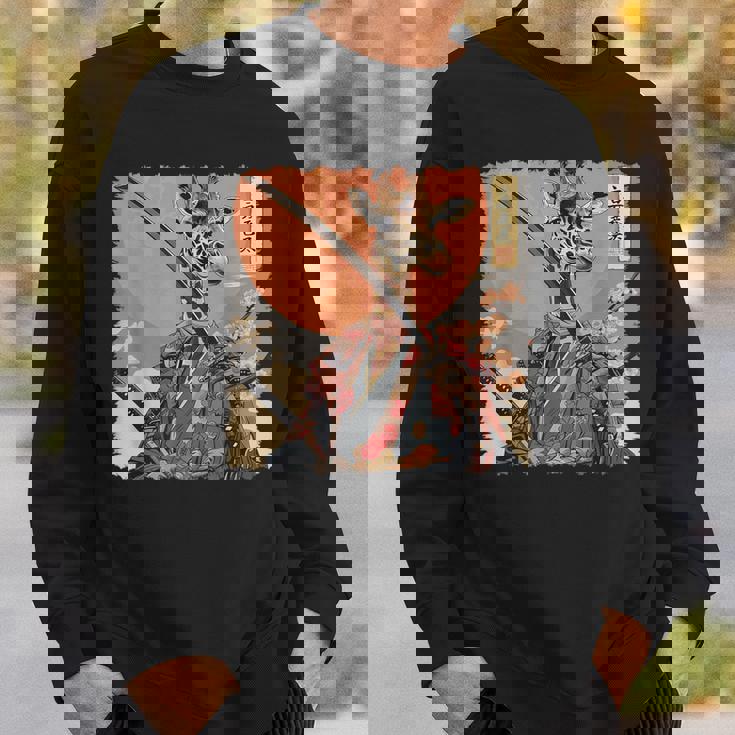 キリン 動物 日本美術 侍 浮世絵 スウェットシャツ 彼への贈り物