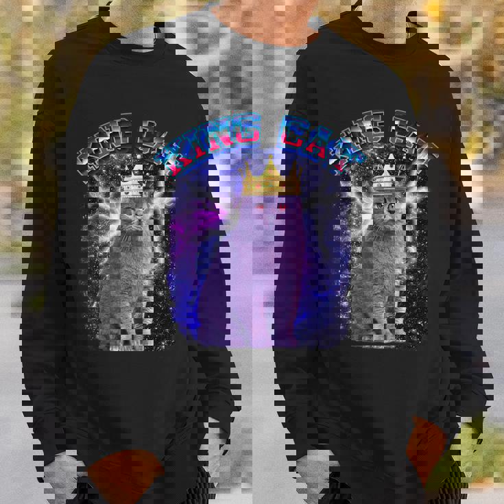 キングキャット ギャラクシーのブリティッシュショートヘア猫 子猫猫 スウェットシャツ 彼への贈り物