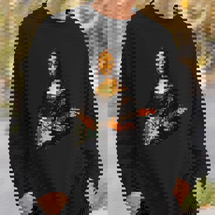 ギター 面白tシャツ モナリザ おもしろ ギタリスト 服 音楽 メンズ キッズ ネタ 服 軽音 楽器 エレキ スウェットシャツ 彼への贈り物