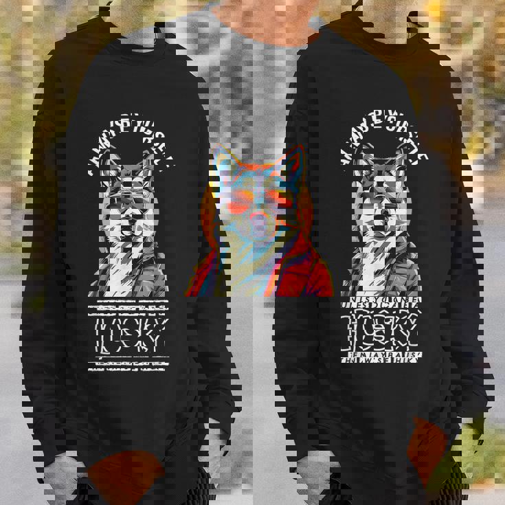 ギャングスタ ハスキー 犬 飼い主 犬 ラブ ハスキー かわいい シベリアンハスキー スウェットシャツ 彼への贈り物