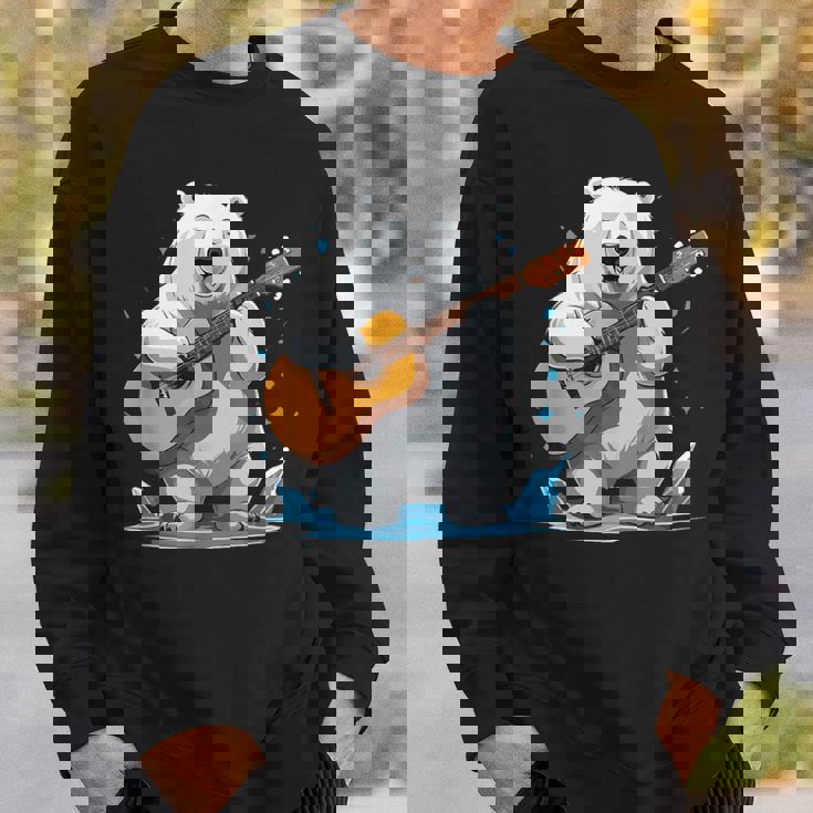 クマがアコースティックギターを弾くクマのギタリスト スウェットシャツ 彼への贈り物