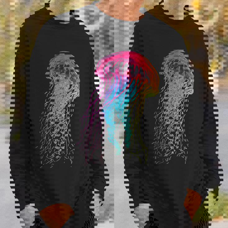 クラゲ カラフル ファンタジー 動物 アート グラフィック クラゲ スウェットシャツ 彼への贈り物