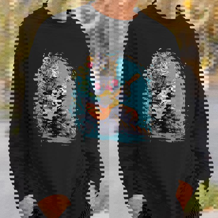 クラシックギターを弾く猫 猫 ギター 音楽 スウェットシャツ 彼への贈り物