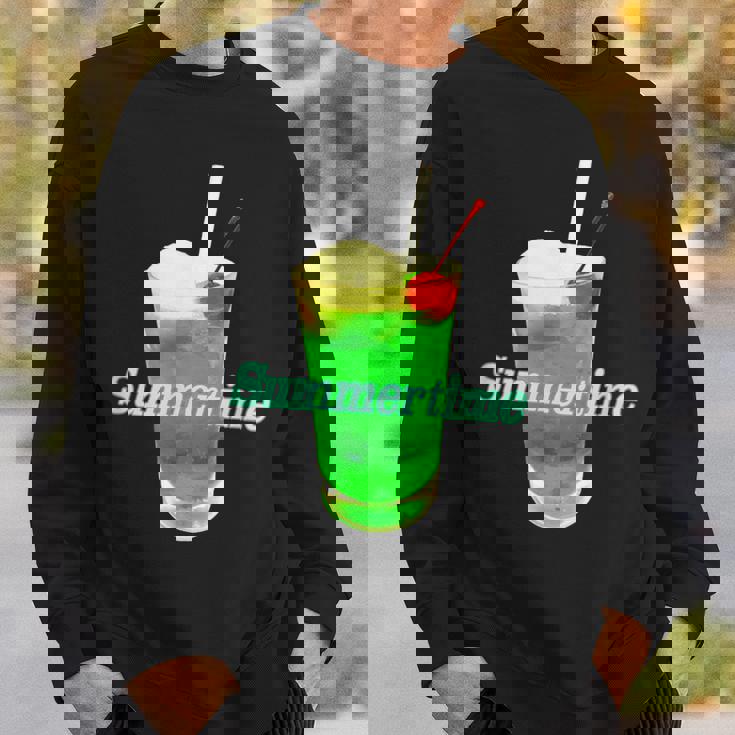 クリームソーダ・夏【 サマータイム 】メロンソーダ 緑 リゾート・夏 大好き 昭和 レトロ スウェットシャツ 彼への贈り物