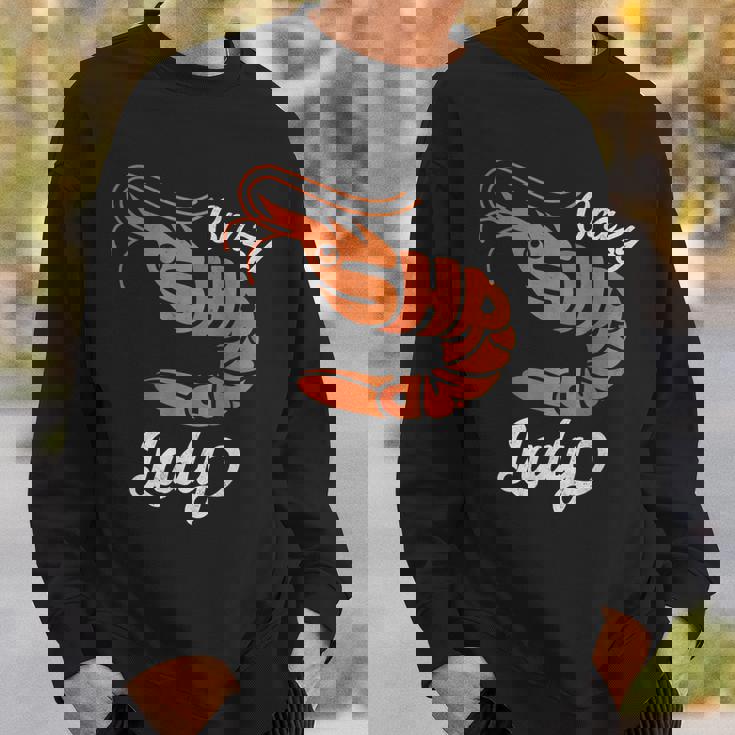 クレイジー エビ レディ シーフード ラバー ディープオーシャン アニマル エビ スウェットシャツ 彼への贈り物