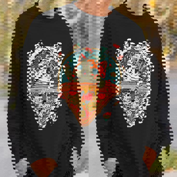 クレイジー ペパロニ ピザ キャット カルツォーネ トラ猫 ファーストフードの子猫 スウェットシャツ 彼への贈り物