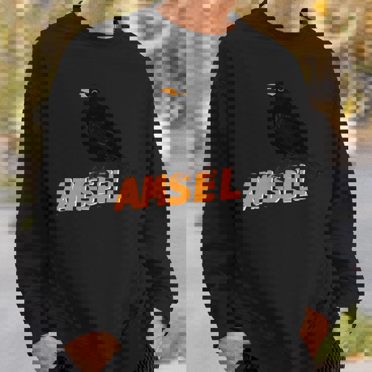 クロウタドリ 鳥 動物 図 バードウォッチング 贈り物 鳥類学者 生物学者 自然科学 スウェットシャツ 彼への贈り物