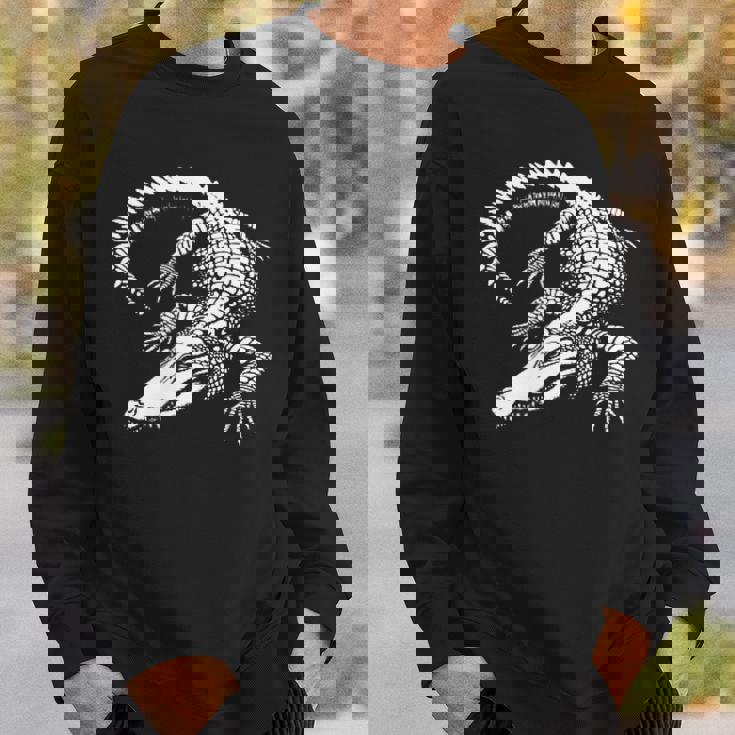 クロコダイル お父さん 母 恋人 モノクロ クロコダイル スウェットシャツ 彼への贈り物