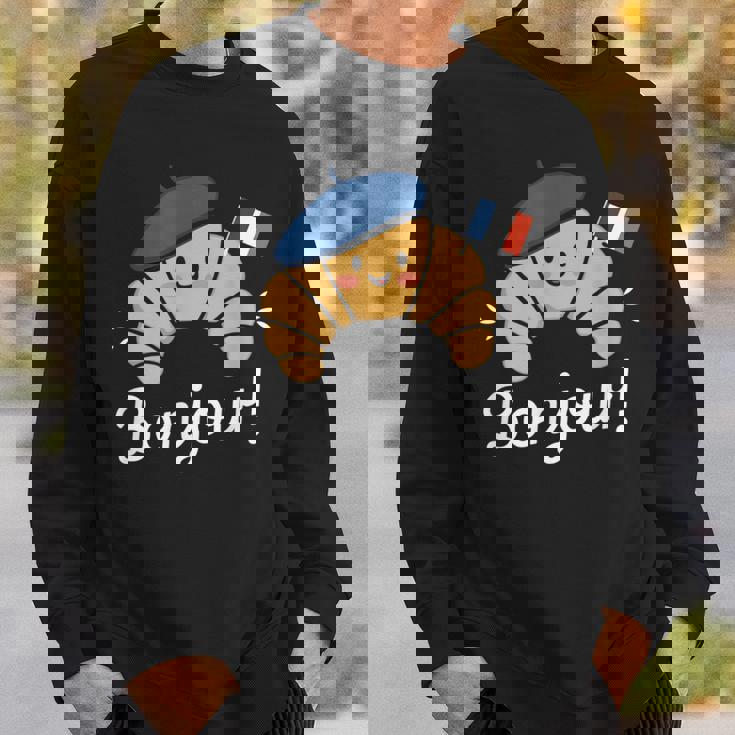 クロワッサン フランス語格言 フランス ベーキング 朝食 面白い スウェットシャツ 彼への贈り物