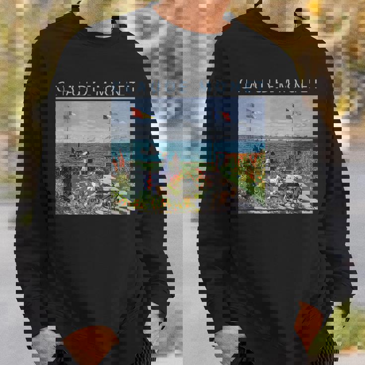 クロード モネ 面白いtシャツ アート サンタドレスの庭園 絵画 メンズ レディース 面白い 服 油彩画 スウェットシャツ 彼への贈り物