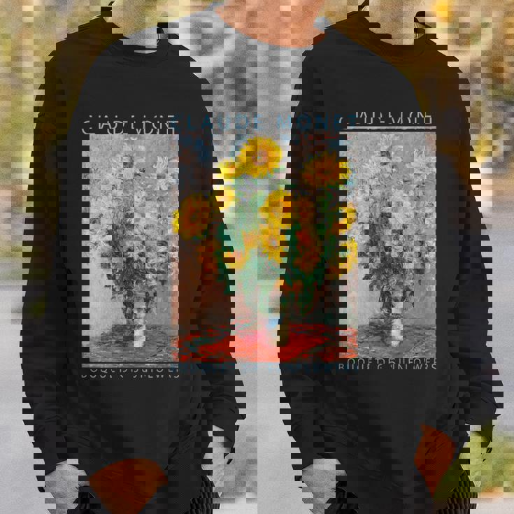 クロード モネ 面白いtシャツ 花 名作 アート ひまわりのブーケ 絵画 メンズ レディース 面白い 服 スウェットシャツ 彼への贈り物
