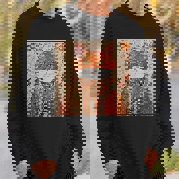 グスタフ・クリムト 幾何学模様の猫 スウェットシャツ 彼への贈り物