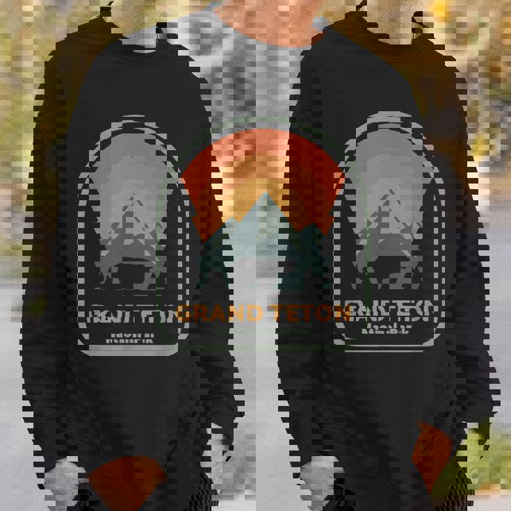 グランドティトン国立公園 レトロサンセット ヴィンテージ スウェットシャツ 彼への贈り物