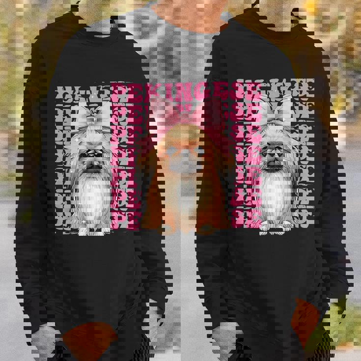 コケットボウ ペキニーズガール 犬 ママ 母の日 ピンク スウェットシャツ 彼への贈り物