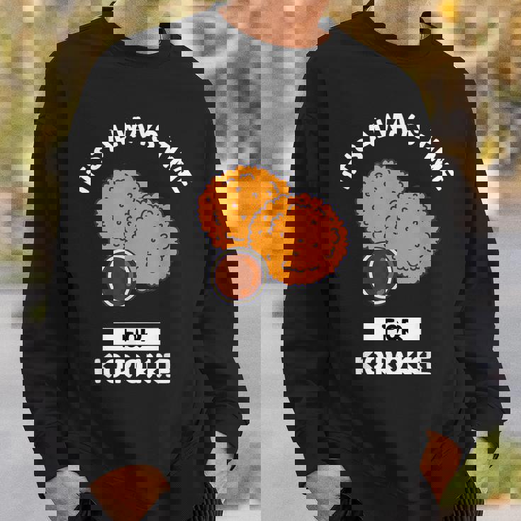 コロッケ 食好き、いつもコロッケを食べる時間だ スウェットシャツ 彼への贈り物