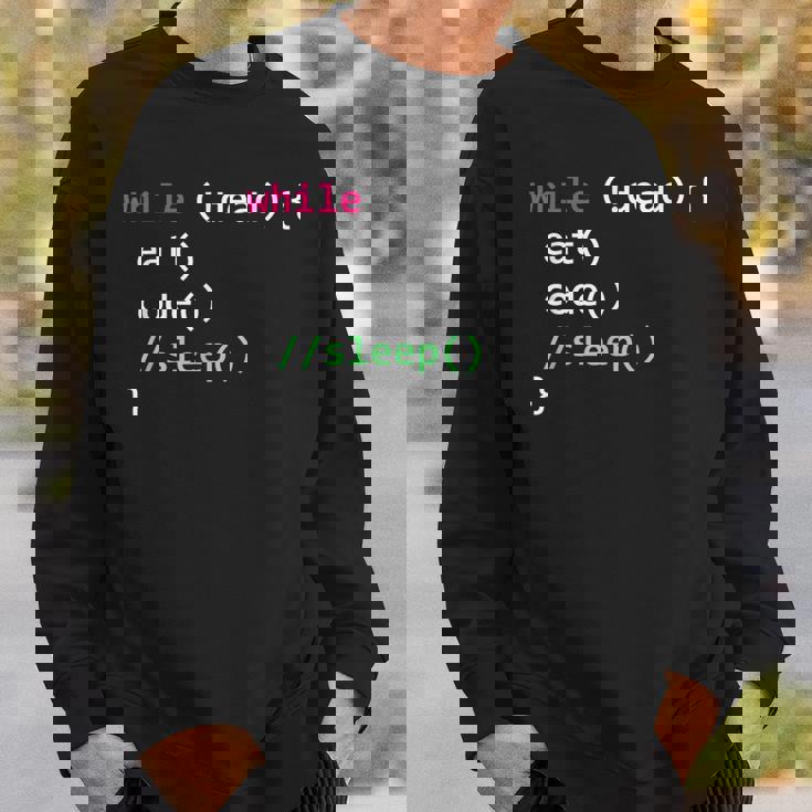 コンピュータサイエンスのpythonプログラマはコードの睡眠を食べます スウェットシャツ 彼への贈り物