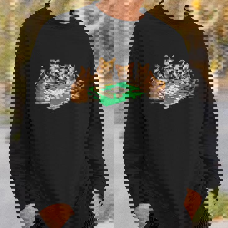 コーギー イヌ 麻雀 面白いtシャツ 犬 文字入り メンズ おもしろ 面白い 服 おもしろグッズ ネタ 雀士 スウェットシャツ 彼への贈り物