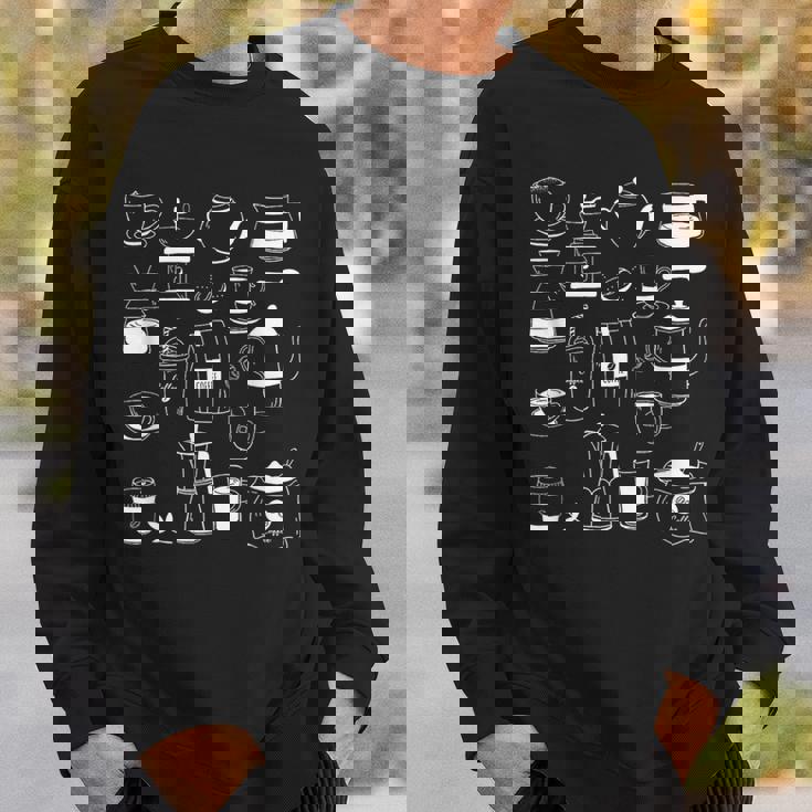 コーヒー柄 カフェイン エスプレッソ カプチーノ カフェインレス カフェ スウェットシャツ 彼への贈り物