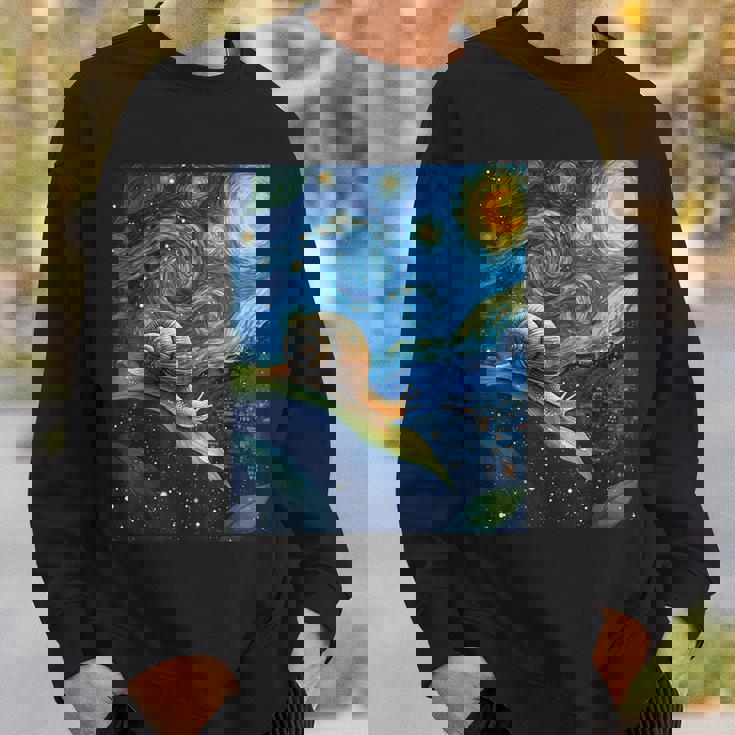 ゴッホの星空の夜のカタツムリスローモーバー動物愛好家 スウェットシャツ 彼への贈り物