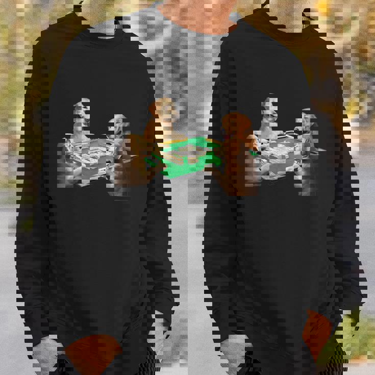 ゴールデンレトリバー イヌ 麻雀 面白いtシャツ 犬 メンズ おもしろ 面白い 服 おもしろグッズ ネタ スウェットシャツ 彼への贈り物