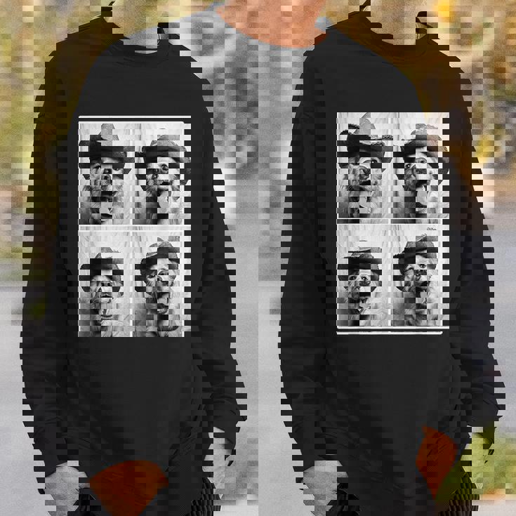 ゴールデンレトリバー カウボーイハット フォトブース セルフィー おもしろ犬 スウェットシャツ 彼への贈り物