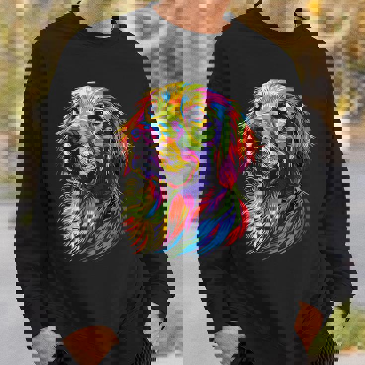 ゴールデン・レトリーバー 犬 カラフル ポップアート 犬好き スウェットシャツ 彼への贈り物