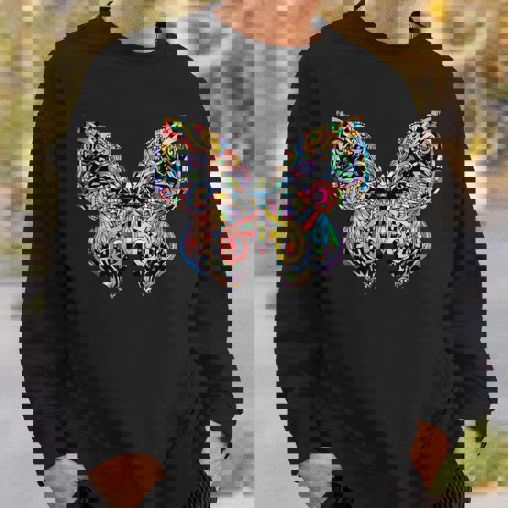 サイケデリック 蝶 神聖な曼荼羅デザイン チャクラ ラブアート スウェットシャツ 彼への贈り物