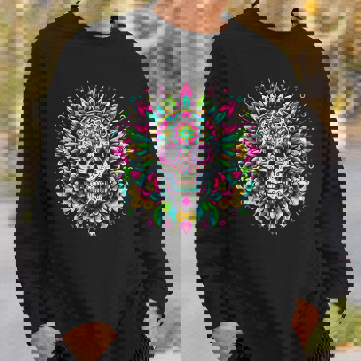 サイケデリックシュガースカルtシャツ 鮮やかでカラフルな死者の日 スウェットシャツ 彼への贈り物