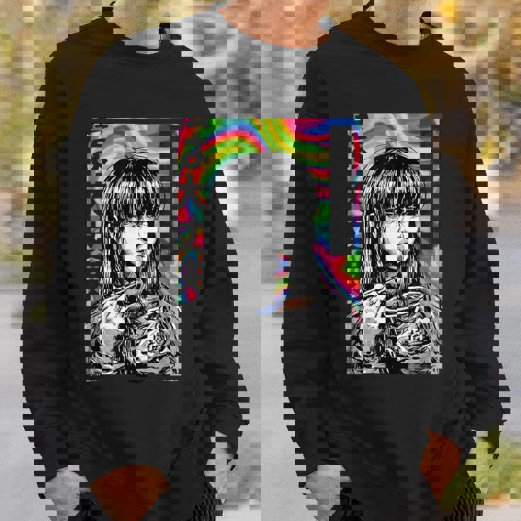 サイケデリック・ラーメン・アニメ・ガール マンガ・インスタント・ヌードル・ガール スウェットシャツ 彼への贈り物