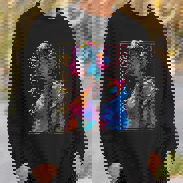 サイバーパンク・アニメ・ガール スウェットシャツ 彼への贈り物