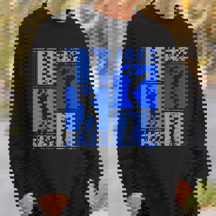 サクソフォーン奏者ジャズミュージシャンブルーミュージック スウェットシャツ 彼への贈り物