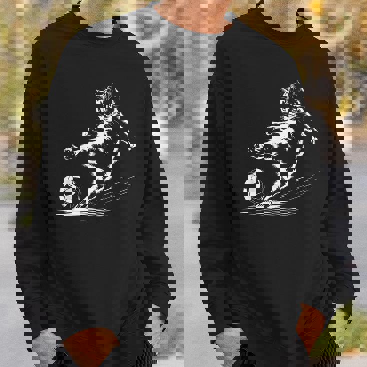 サッカーボール グラフィック 猫 スポーツ コスチューム ギフト スウェットシャツ 彼への贈り物