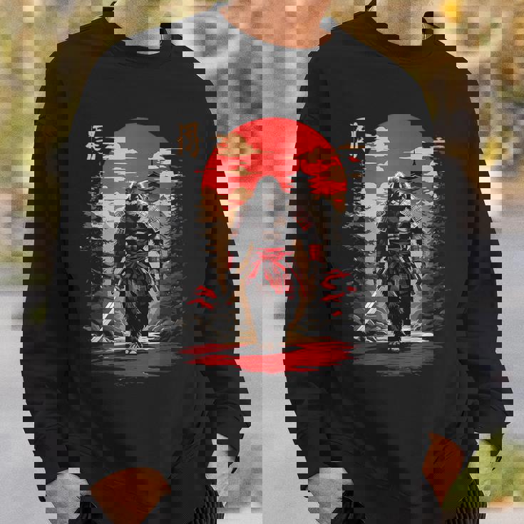 サムライビッグフット 日本のヴィンテージデザイン 面白い浮世絵アート スウェットシャツ 彼への贈り物