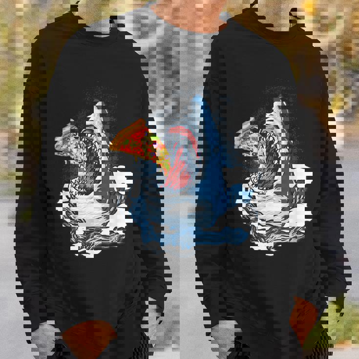 サメが食べるピザ サメグッズ ジョーズ スウェットシャツ 彼への贈り物