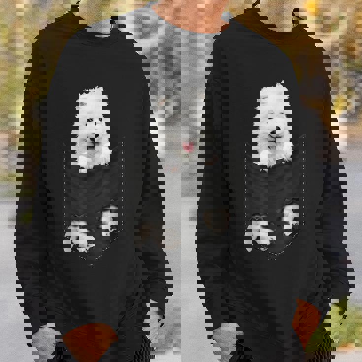 サモエド犬愛好家のためのポケットの中の面白いサモエド スウェットシャツ 彼への贈り物