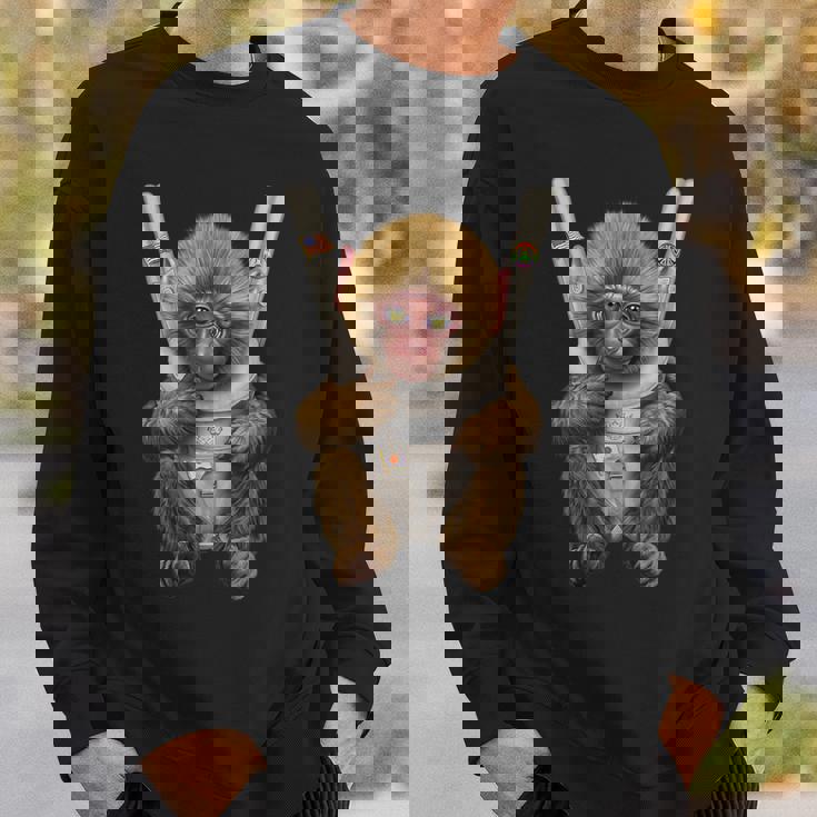 サル 猿 ニホンザル 抱っこ 抱っこ紐 スウェットシャツ 彼への贈り物