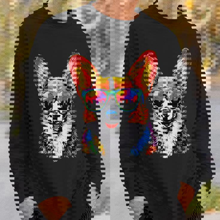 サングラスとコーギー ウェルシュ・コーギー犬 甘いウェルシュ・コーギー スウェットシャツ 彼への贈り物