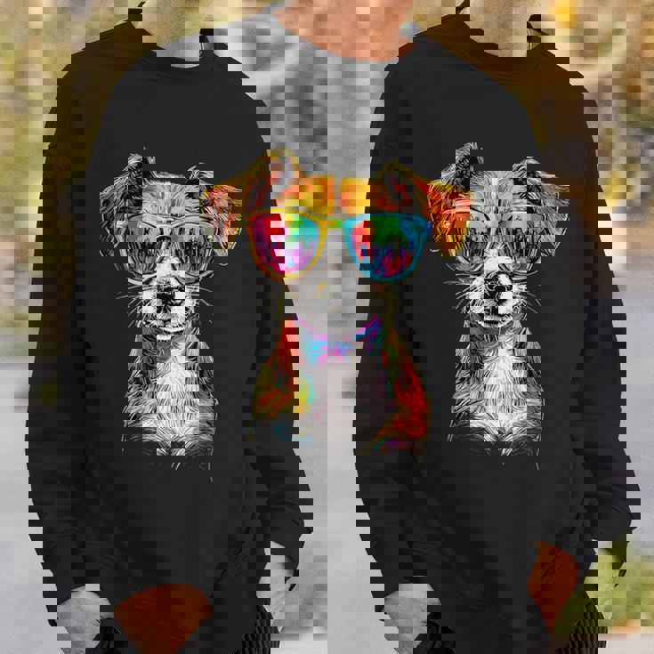 サングラスをかけたジャック・ラッセル・テリア ジャック・ラッセル愛好家 スウェットシャツ 彼への贈り物