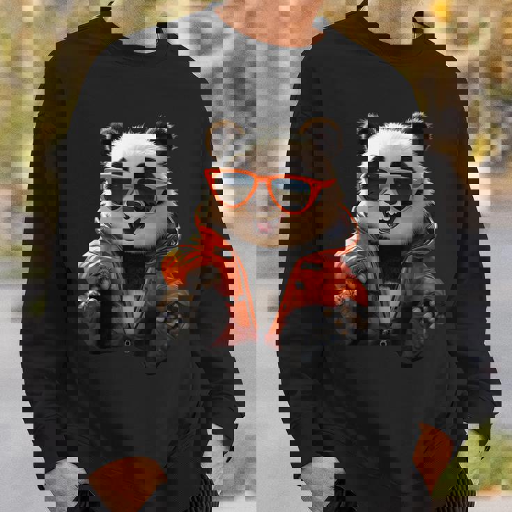 サングラスをかけたパンダベア動物の友人愛かわいいパンダベア スウェットシャツ 彼への贈り物