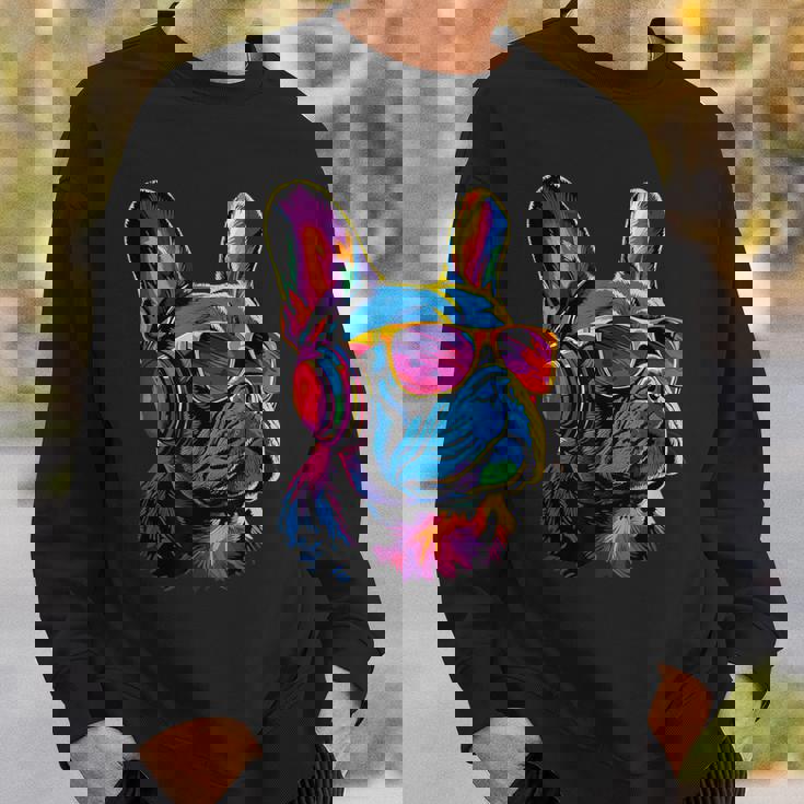 サングラスをかけたフレンチ・ブルドッグ ブルドッグ・マスティフ スウェットシャツ 彼への贈り物