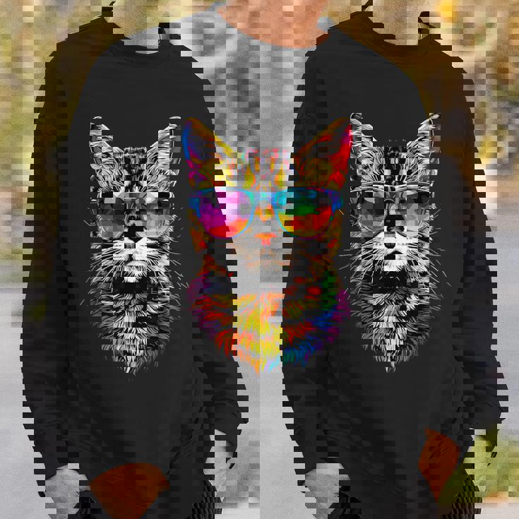 サングラスをかけたベンガル猫 レオパデット かわいいベンガル猫 スウェットシャツ 彼への贈り物