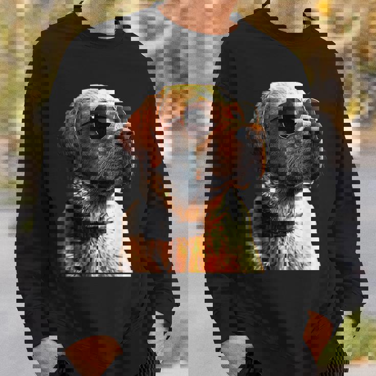 サングラスをかけたラブラドール・レトリバー 愛犬ラブラドール スウェットシャツ 彼への贈り物