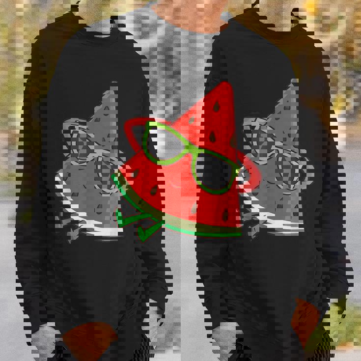 サングラス面白いスイカとスイカの夏のメロン スウェットシャツ 彼への贈り物